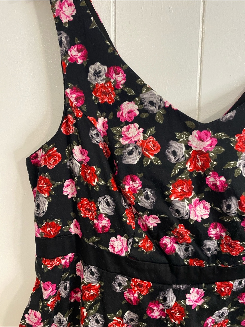 Torrid Floral Fit & Flare Dress | Rockabilly Retro Pinup Full Skirt | Size 12 - Picture 4 of 11